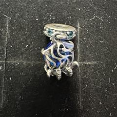 Authentic Pandora Charm Murano Glass Charm Cute Octopus Silver Dangle